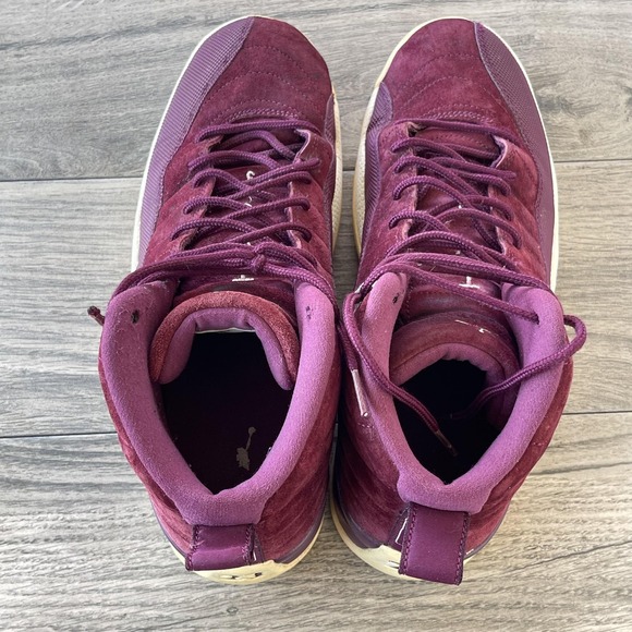 Nike Jordan 12 Retro Bordeaux Shoes Men 11 Red Burgundy Suede 130690-617 Sneaker - Picture 10 of 14